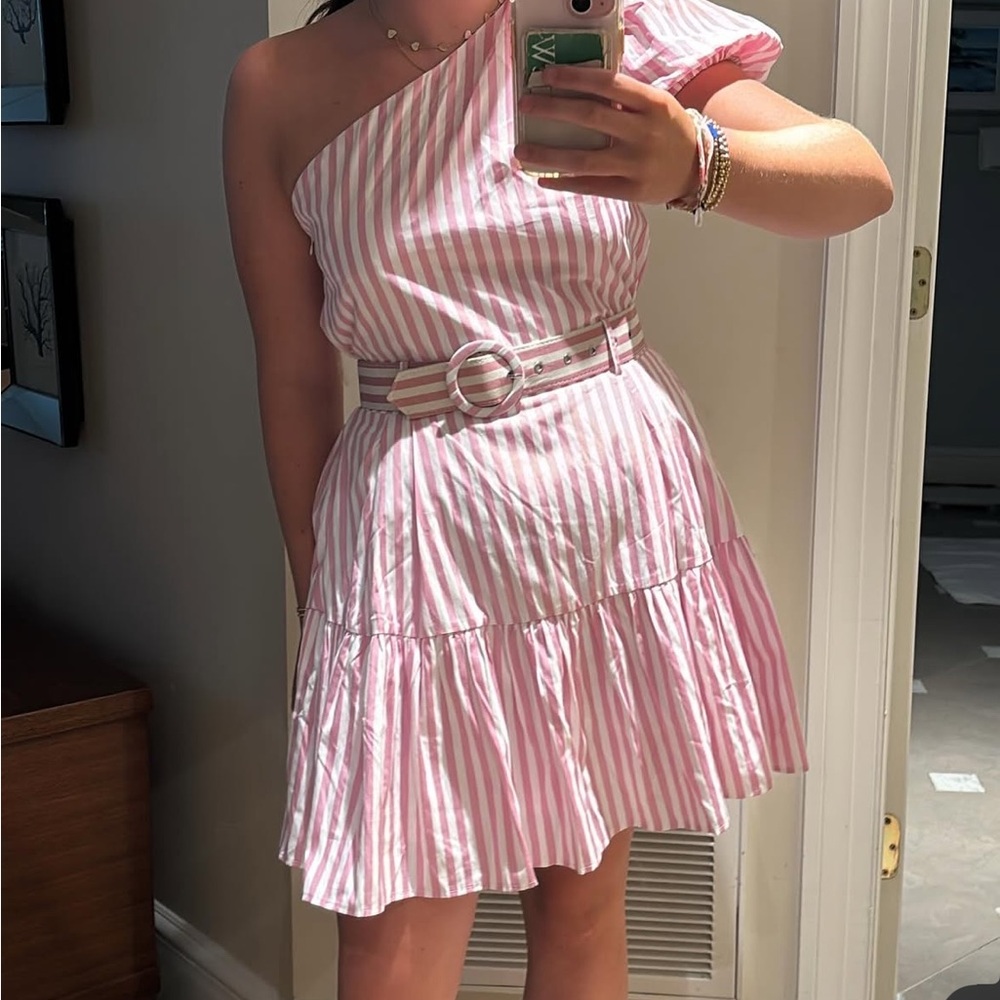 Entro Pink and White Striped Dress